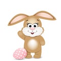 Happy Easter. Easter bunnie and egg. Royalty Free Stock Photo