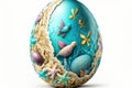 Happy Easter Easter eggs Design, A beachy egg with sea creatures and shells. Royalty Free Stock Photo