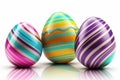 Happy Easter Easter eggs Design, Stripes in vibrant colors.