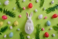 Happy easter Easter Sunday Eggs Unconventional Basket. White Royal blue Bunny resurrection. way of the cross background wallpaper Royalty Free Stock Photo