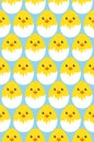 Happy easter egg chick seamless pattern, vector Royalty Free Stock Photo