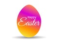 Happy Easter. Easter egg with colorful gradient on a white background with a shadow. Vector Royalty Free Stock Photo