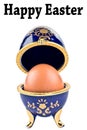 Happy easter egg Decorative ceramic jewelry Faberge egg isolated