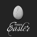 Happy Easter. Egg in the form of a golf ball Royalty Free Stock Photo