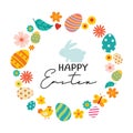 Happy easter egg greeting card background template.Can be used for cover, invitation, ad, wallpaper,flyers, posters, brochure Royalty Free Stock Photo