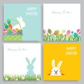Happy easter egg greeting card background template.Can be used for invitation, ad, wallpaper,flyers, posters, brochure Royalty Free Stock Photo