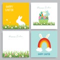 Happy easter egg greeting card background template.Can be used for invitation, ad, wallpaper,flyers, posters, brochure Royalty Free Stock Photo