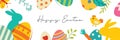 Happy easter egg greeting card background template.Can be used for invitation, ad, wallpaper,flyers, posters, brochure Royalty Free Stock Photo