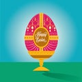 Happy easter egg illustration with font Royalty Free Stock Photo
