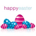 Happy Easter egg with reflection card Royalty Free Stock Photo