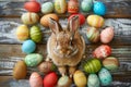 Happy easter Eggcellent adventure Eggs Cherry blossoms Basket. White guinea pig Bunny red oak. Orange Crush background wallpaper