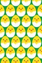 Happy easter egg chick seamless pattern, vector Royalty Free Stock Photo