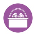 Happy easter eggs inside basket block style icon vector design Royalty Free Stock Photo