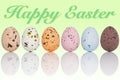 Happy Easter eggs in a line Royalty Free Stock Photo
