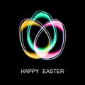 Happy Easter Eggs neon on a black