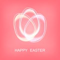 Happy Easter Eggs neon on a pink