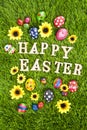 Happy easter eggs vertical Royalty Free Stock Photo