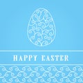 Happy Easter Eggs white on a blue