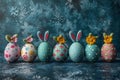 Happy easter eternal hope Eggs Uplift Basket. White Hard boiled eggs Bunny inspirational quote. subtle background wallpaper