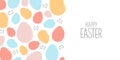 Happy Easter. Festive banner with color brush stroke Easter eggs.