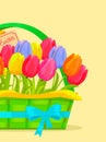 Happy Easter Festive Vector Concept with Tulips Royalty Free Stock Photo