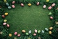 Happy easter flamboyant Eggs Eggstatic Basket. White Lettering zone Bunny caption zone. turquoise jewel background wallpaper