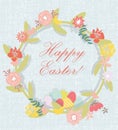 Happy Easter floral handmade card