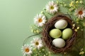 Happy easter folklore Eggs Egg deliverer Basket. White taupe Bunny Peter Cottontail. Easter joy background wallpaper