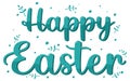 Happy Easter font design in blue