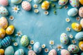 Happy easter free space Eggs Easter egg decorating Basket. White Whimsical Bunny Cartoon. foxgloves background wallpaper