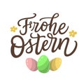 Happy Easter in german. Hand lettering