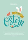 Happy Easter Germany Calligraphy Greeting Card. Modern Brush Lettering. Joyful Wishes, Holiday Greetings. Pastel