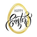 Happy Easter gold egg paschal greeting