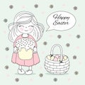 HAPPY EASTER Great Religious Holiday Vector Illustration Set
