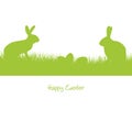Happy Easter - green silhouette Royalty Free Stock Photo
