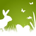 Happy Easter - green silhouette Royalty Free Stock Photo
