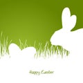 Happy Easter - green silhouette Royalty Free Stock Photo
