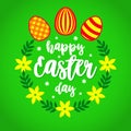 Happy Easter greeting card, banner. Vector