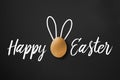 Happy easter greeting card on black chalkboard