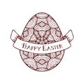 Happy Easter greeting card design with decorative egg, vector il Royalty Free Stock Photo