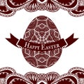Happy Easter greeting card design with decorative egg, vector il Royalty Free Stock Photo