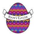 Happy Easter greeting card design with decorative egg, vector il Royalty Free Stock Photo