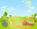 easter holiday background, spring landscape