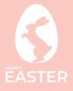 Happy Easter greeting card with egg with bunny silhouette in modern style Royalty Free Stock Photo
