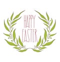 Happy Easter greeting card with floral decorative ornament, quot