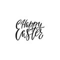 Happy Easter greeting card. Handwritten vector lettering text. Calligraphic phrase.