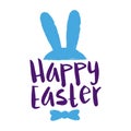 Happy Easter Greetings With Bunny Ears Sillhouette