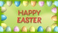 happy Easter greetings for Easter holiday with decorative beautiful Easter eggs
