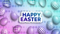 happy Easter greetings for Easter holiday with decorative beautiful Easter eggs