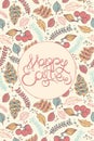 Happy easter Hand drawing lettering headline on decorative background. Eastel greeting card